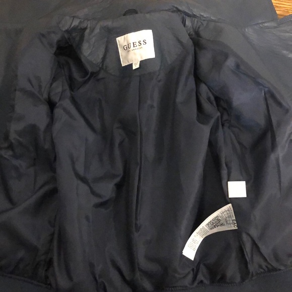 GUESS Dark Green Leather Jacket - Picture 4 of 8